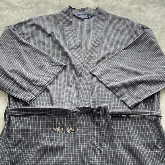 Imperial Classic Mens Checkered Belted Robe Size OSFM - Picture 10 of 11